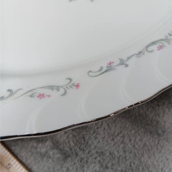 ROYAL SWIRL Fine China of Japan 14" Oval Serving Turkey Platter Gray Silver #2 - Picture 4 of 8